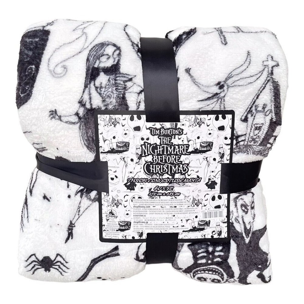 Disney Nightmare Before Christmas Fleece Plush Throw Blanket